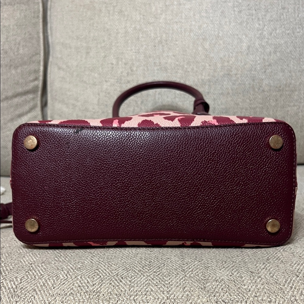 Kate Spade Burgundy and Pink Animal Print Satchel - Picture 4 of 5